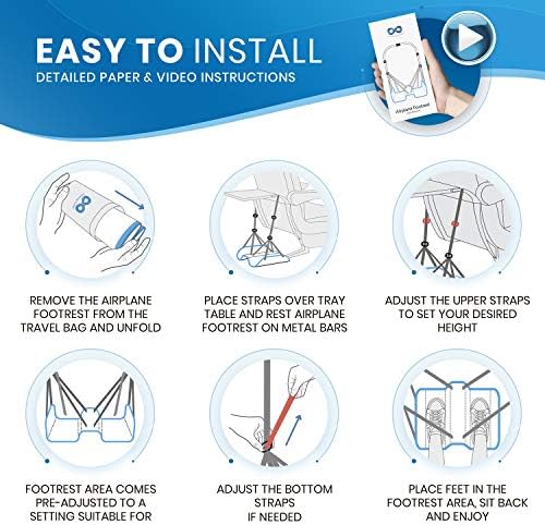 Everlasting Comfort Airplane Footrest - Ergonomic Adjustable Foot and Heel - Travel With Glen