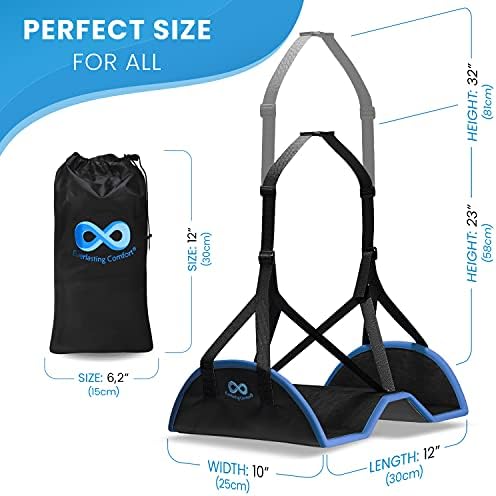 Everlasting Comfort Airplane Footrest - Ergonomic Adjustable Foot and Heel - Travel With Glen