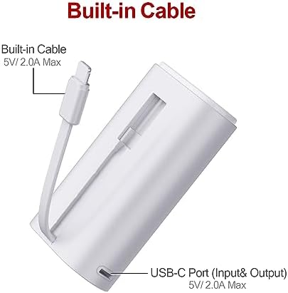 iWALK Portable Charger 9000mAh Ultra-Compact Power Bank with Built-in Cable,Small - Travel With Glen