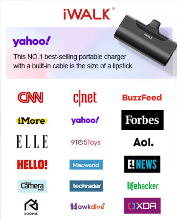 iWALK Portable Charger 9000mAh Ultra-Compact Power Bank with Built-in Cable,Small - Travel With Glen