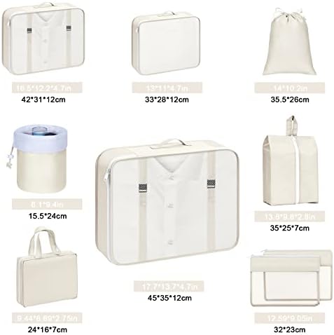 Easortm Packing Cubes 9 Pack, Travel Cubes Luggage Organizers for - Travel With Glen