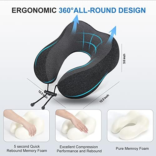 DEPAJA Neck Pillow for Travel, 100% Pure Memory Foam Soft - Travel With Glen