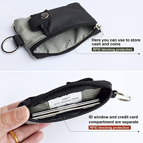 CHENSPRX Minimalist RFID Blocking Small Wallet with ID Window,WaterResistant Zip - Travel With Glen