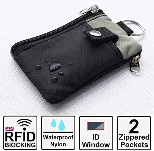 CHENSPRX Minimalist RFID Blocking Small Wallet with ID Window,WaterResistant Zip - Travel With Glen