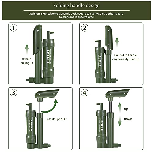 FS-TFC Pocket Water Filter Hand Pump Portable Water Purifier Emergency - Travel With Glen
