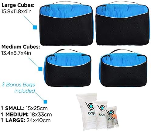 Bago Packing Cubes for Suitcases & Travel Bags - 7Pcs - Travel With Glen