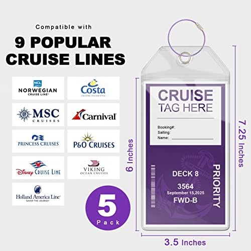 Meedo Cruise Luggage Tags, 5 Pack Luggage Tags for Cruise - Travel With Glen