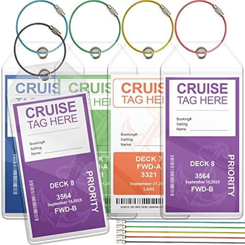 Meedo Cruise Luggage Tags, 5 Pack Luggage Tags for Cruise - Travel With Glen Luggage tags