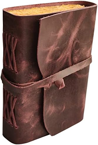 RUSTIC TOWN Leather Bound Journal - Handmade Antique Deckle Edge - Travel With Glen