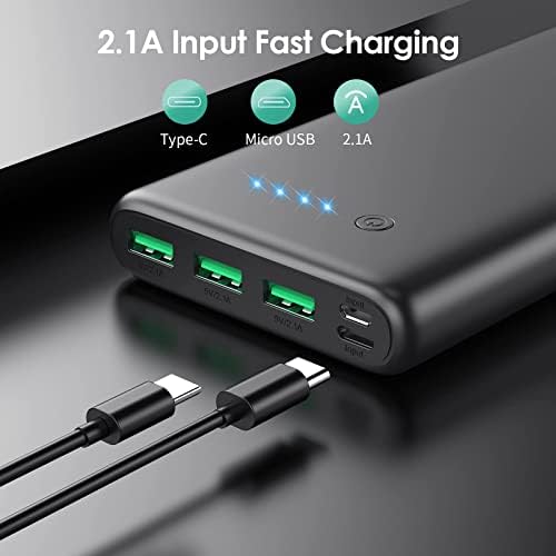 Portable Charger 36800mAh,3 USB Outputs Power Bank, Dual Input External - Travel With Glen