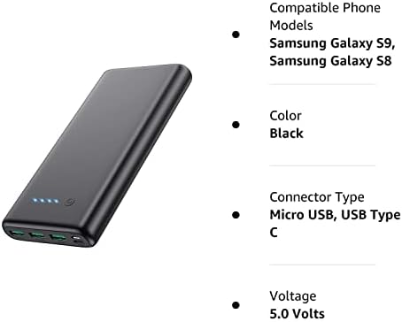Portable Charger 36800mAh,3 USB Outputs Power Bank, Dual Input External - Travel With Glen