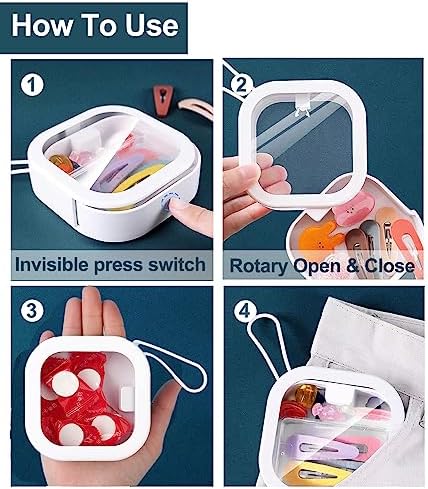 2 Pack Hair Accessories Organizer with Stickers, Travel Qtip Holder - Travel With Glen