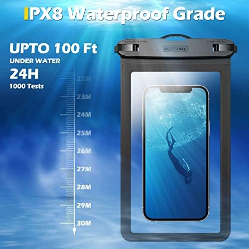 Large Waterproof Phone Pouch :3 Pack Underwater Clear Cell Smartphone - Travel With Glen