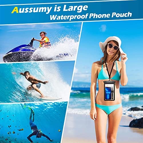 Large Waterproof Phone Pouch :3 Pack Underwater Clear Cell Smartphone - Travel With Glen
