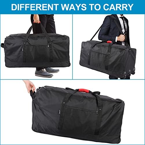 Finnhomy 120L Foldable Rolling Duffel hebing - Travel With Glen