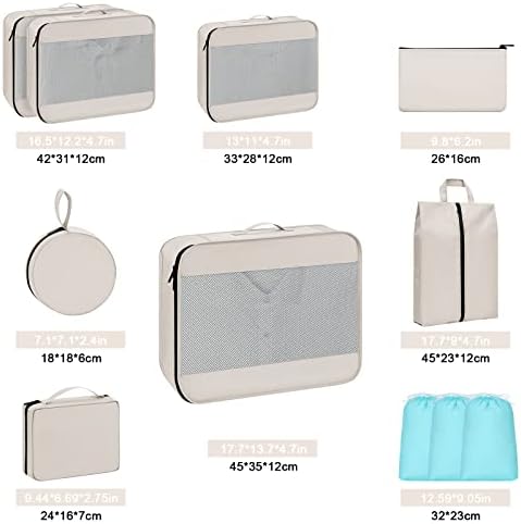 Easortm Packing Cubes 11 Set, Suitcase Organizer Bags Set Travel - Travel With Glen