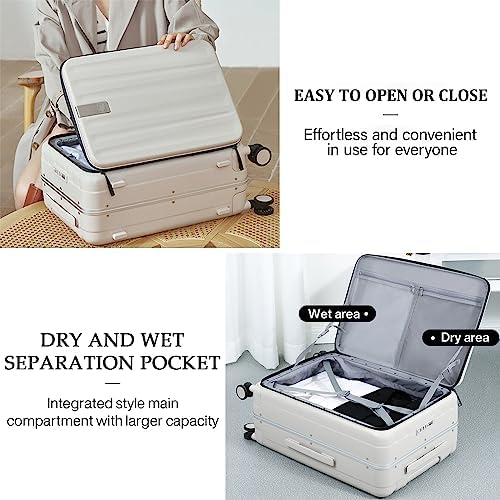 Hanke Carry On Luggage, Suitcase with Wheels & Front Opening, - Travel With Glen