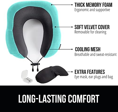 Gorilla Grip Memory Foam Travel Neck Pillow, Head Support on - Travel With Glen