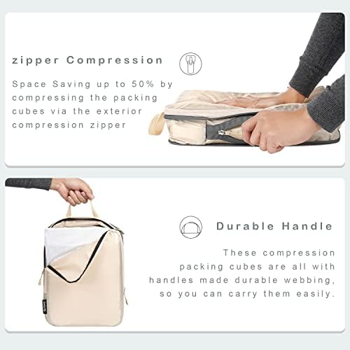 BAGAIL 6 Set Ultralight Compression Packing Cubes Packing Organizer with - Travel With Glen