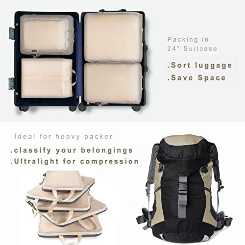 BAGAIL 6 Set Ultralight Compression Packing Cubes Packing Organizer with - Travel With Glen