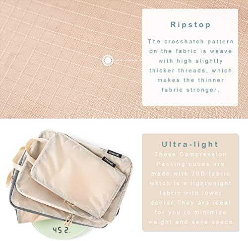 BAGAIL 6 Set Ultralight Compression Packing Cubes Packing Organizer with - Travel With Glen