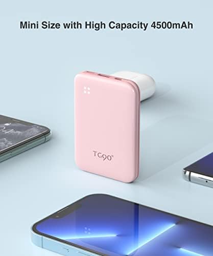 TG90° 4500mah Small Portable Power Bank Built-in Cable, Ultra Slim - Travel With Glen