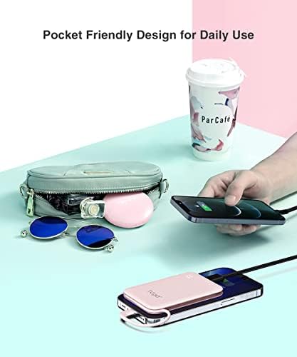 TG90° 4500mah Small Portable Power Bank Built-in Cable, Ultra Slim - Travel With Glen