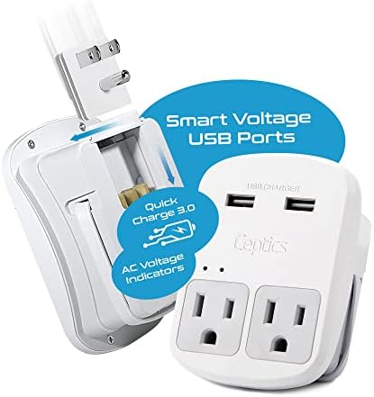 Ceptics World Travel Adapter Kit - QC 3.0 2 USB - Travel With Glen