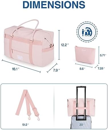 BAGSMART Travel Duffle Bag for Women, Carry On Weekender Overnight - Travel With Glen