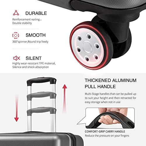 Fochier 3 Piece Expandable Luggage Set with TSA Lock, Hard - Travel With Glen