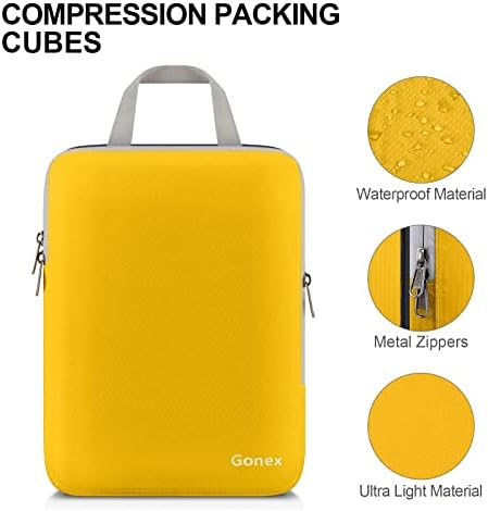 Gonex Compression Packing Cubes, 3pcs/4pcs Expandable Storage Travel Luggage Bags - Travel With Glen