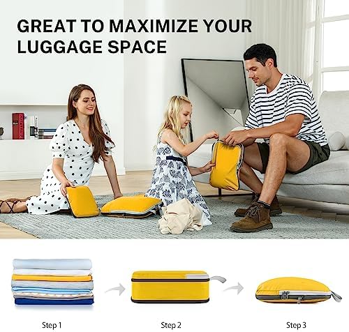 Gonex Compression Packing Cubes, 3pcs/4pcs Expandable Storage Travel Luggage Bags - Travel With Glen