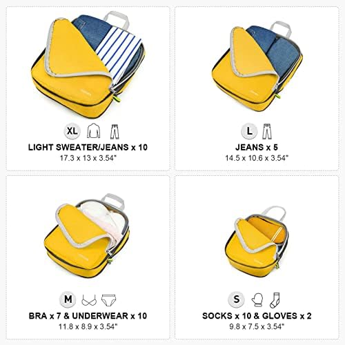 Gonex Compression Packing Cubes, 3pcs/4pcs Expandable Storage Travel Luggage Bags - Travel With Glen