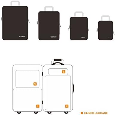 Gonex Compression Packing Cubes, 3pcs/4pcs Expandable Storage Travel Luggage Bags - Travel With Glen