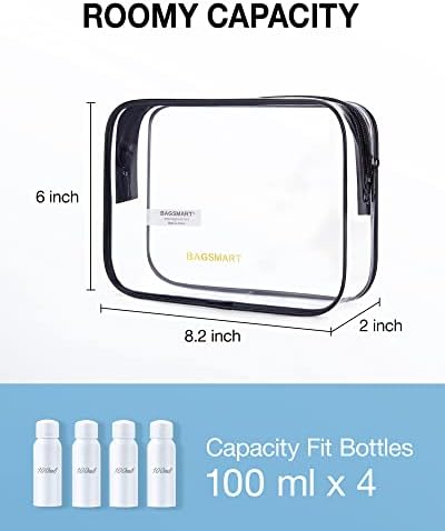 BAGSMART Clear Toiletry Bag, 3-Pack TSA Approved Travel Toiletry Bag - Travel With Glen