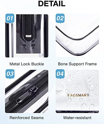 BAGSMART Clear Toiletry Bag, 3-Pack TSA Approved Travel Toiletry Bag - Travel With Glen
