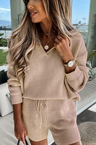 PRETTYGARDEN Women's 2 Piece Outfits 2023 Winter Long Sleeve V - Travel With Glen