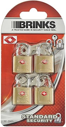 Brinks 161-20471 TSA Approved 22mm Luggage Lock Solid Brass, 4-Pack - Travel With Glen