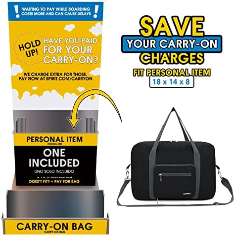 For Spirit Airlines Personal Item Bag 18x14x8 Foldable Travel Duffel - Travel With Glen