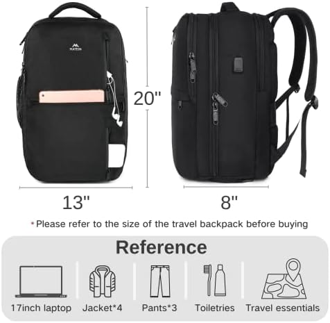 MATEIN Carry on Backpack, 40L Flight Approved Large Travel Laptop - Travel With Glen