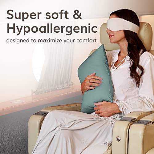 Happyluxe Odyssey Travel Pillow with Washable Cover, Small Airplane Pillow - Travel With Glen