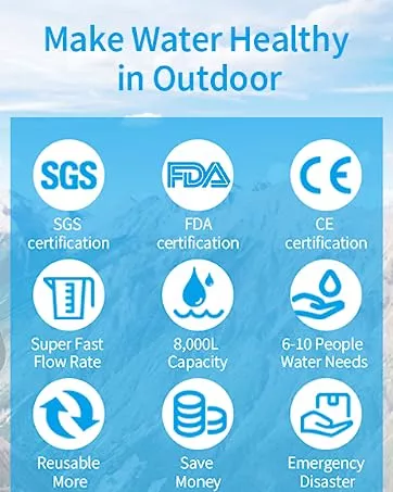FS-TFC Portable Water Filter Survival Gear High Precision and Large - Travel With Glen