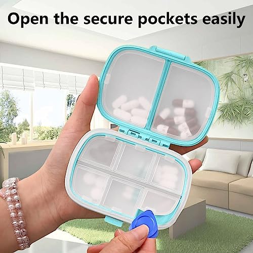 Travel Pill Container, Portable Small Cute Pill Case, 8 Compartment - Travel With Glen