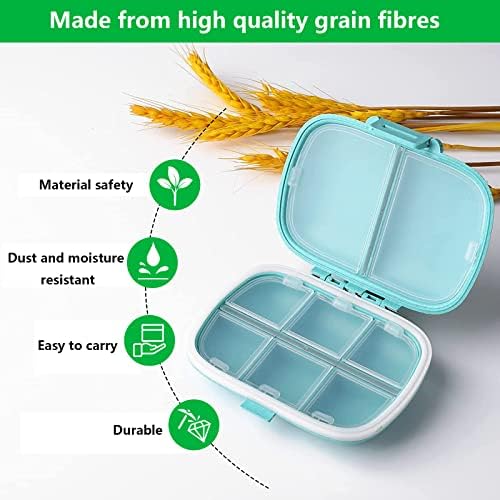 Travel Pill Container, Portable Small Cute Pill Case, 8 Compartment - Travel With Glen