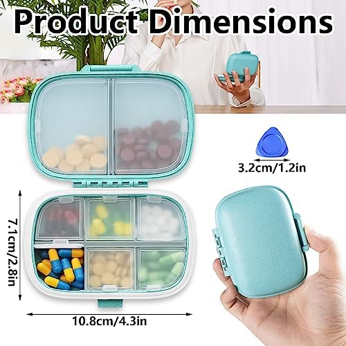 Travel Pill Container, Portable Small Cute Pill Case, 8 Compartment - Travel With Glen