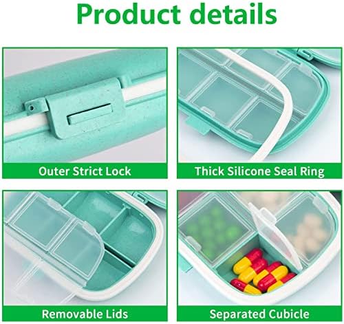 Travel Pill Container, Portable Small Cute Pill Case, 8 Compartment - Travel With Glen