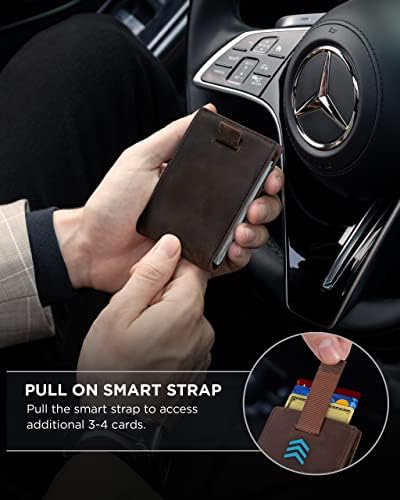 SERMAN BRANDS RFID Blocking Slim Bifold Genuine Leather Minimalist Front - Travel With Glen