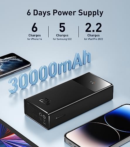 Baseus 30000mAh Portable Charger, 22.5W Power Bank Fast Charging Battery - Travel With Glen