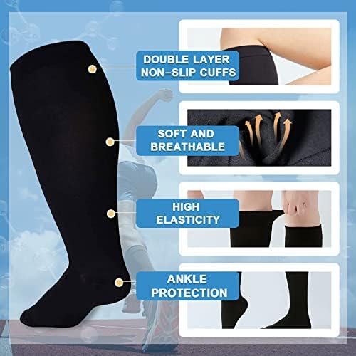 ZOOSIXX Plus Size Compression Socks for Women and Men, 2 - Travel With Glen