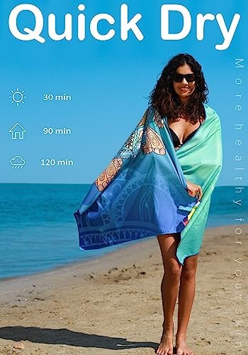2 Pack Microfiber Lightweight Beach Towel Sand Free Quick Dry - Travel With Glen